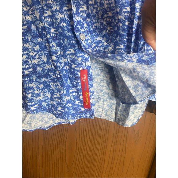 Robert Graham Blue Floral Long Sleeve Button Front Shirt Men’s L Classic Fit - Picture 3 of 5